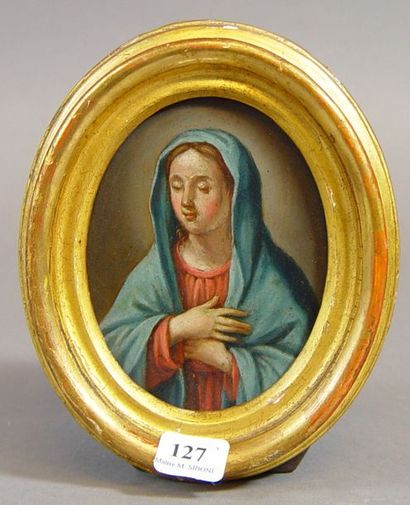 null 127- ''Vierge Marie''

Peinture sur cuivre

XIXème siècle

10 x 7 cm