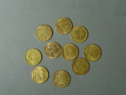 null 160-b Dix pièces de 20 F en or