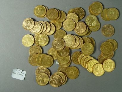 null 160-e Soixante-dix pièces de 20 F en or