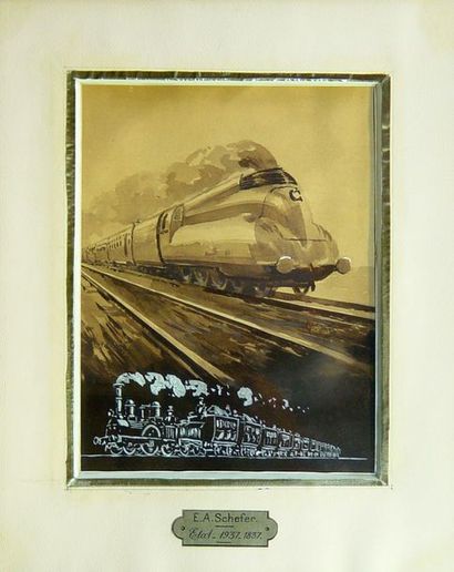 null 70- Emile André SCHEFER

''Le train''

Aquarelle signée en bas à gauche

26...