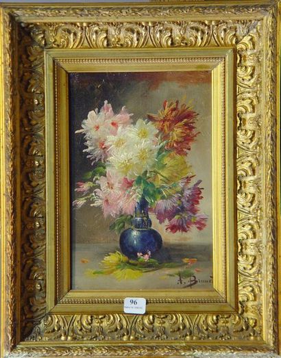 null 96- A. BRUNET

''Vases de fleurs''

Deux huiles sur toile formant pendant

23...