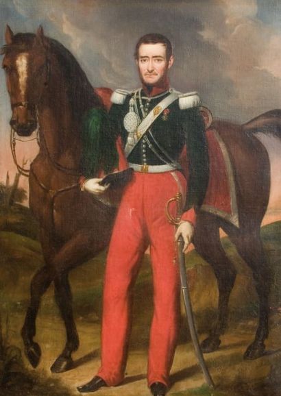 Numa BOUCOIRAN (Nîmes 1805 - 1869) « Portrait du Colonel de Saporta » Sur sa toile...