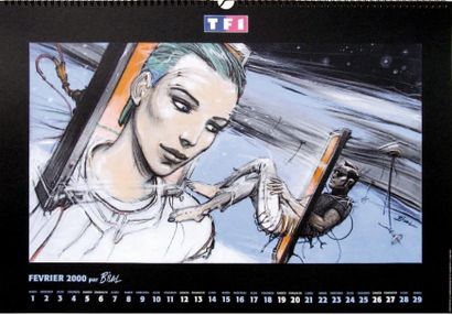Collectif «Calendrier TF1 pour l'an 2000». Magnifique et grand (40 x 58 cm) calendrier...