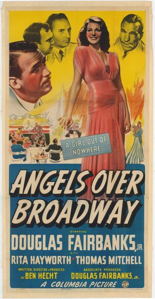 null ANGELS OVER BROADWAY
Ben Hecht. 1940. Non-signée. 105 x 205 cm. (3 Sheet). Entoilée....