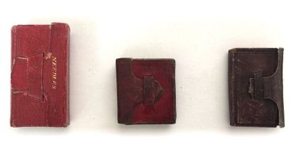 null Portefeuille (27 x 41 mm), chagrin prune, cahier blanc à l'intérieur avec tranches...