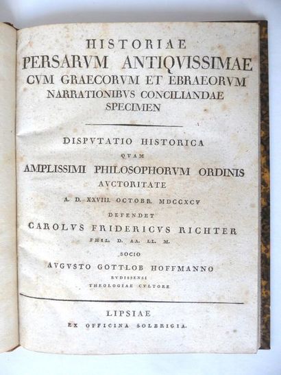 RICHTER. Karl Friedrich. Historiae Persarum antiquissimae... Leipzig, Solbrig. (1795)....