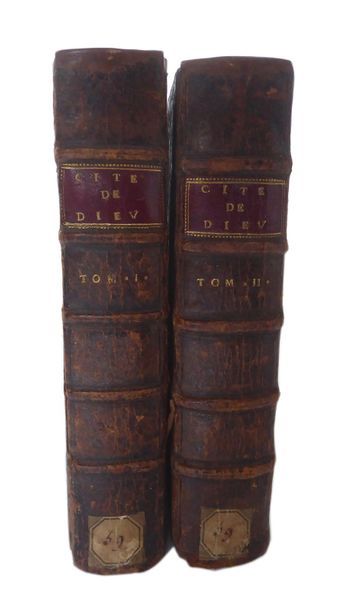 SAINT AUGUSTIN. La Cité de Dieu. Paris. Pralard. 1675. 2 volumes in-8, veau brun...