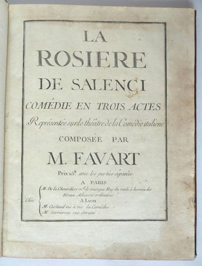 FAVART. La Rosière de Salenci. A Lyon, M. Castaud, M. Serrierres, sans date [1770]....