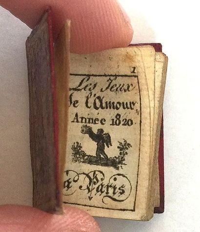 null Les jeux de l'amour. Paris. 1820. (19 x 27 mm). 1 volume, maroquin rouge de...