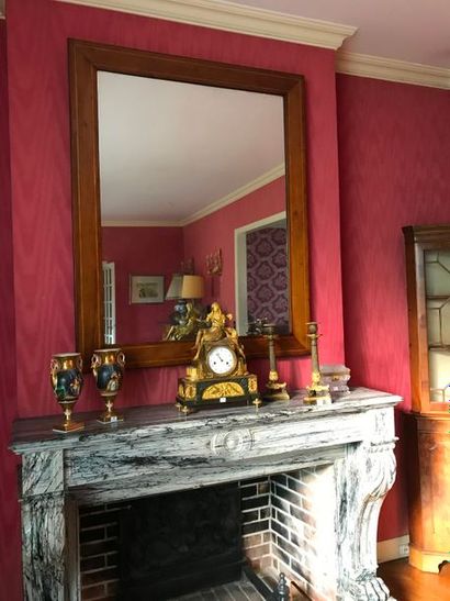 null Miroir en bois de placage XIXème siècle 