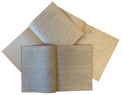 Sophie Féodorovna Koltchak (1876-1956) Deux cahiers manuscrits à l'encre de poésies...