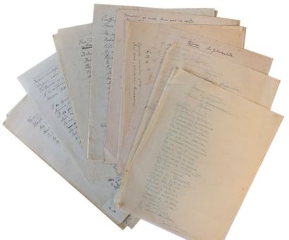 Sophie Koltchak (1876-1956) Brouillons manuscrits de poèmes écrits vers 1920, encre...