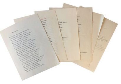 Sophie Koltchak (1876-1956) 30 f. de poèmes dactylographiés et corrigés de la main...