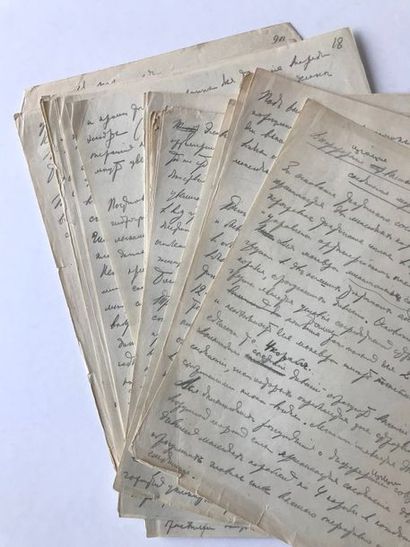 Alexandre Vassilievitch Koltchak (1874-1920) Notes manuscrites (brouillon) de l'amiral...