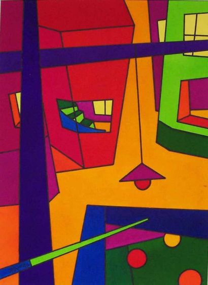 SIERRA Arturo Espace et couleur / Encre sur papier Arches / SBG / 31 x 23 cm