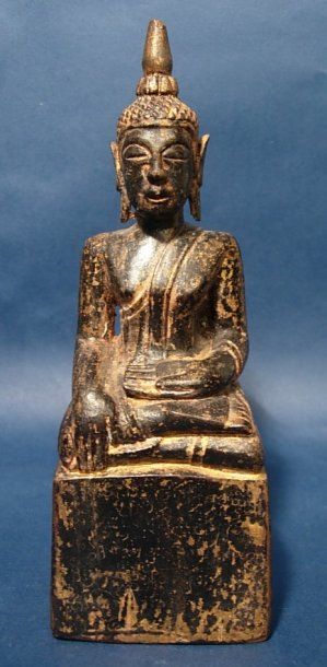 null BIRMANIE - LAOS - THAILANDE Bouddha en bois laqué et doré. Royaume de Lanna,...