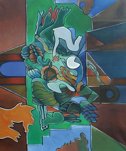 Juan Carlos LANGLOIS (1926 Argentine - 2001 Paris) « Ixtapalapa » Acrylique sur toile,...