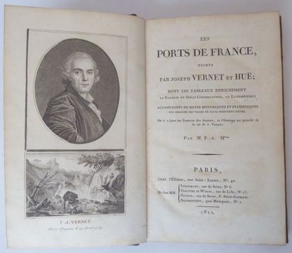 VERNET et HUË Les Ports de France. Paris, chez l'éditeur, 1812. In-8, demi-veau brun...