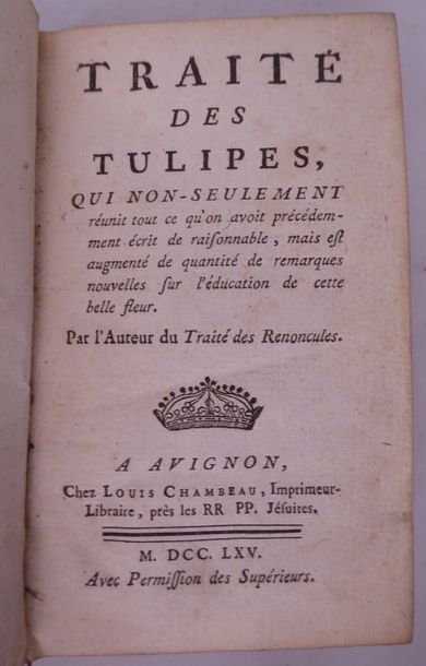[ARDENE] Treatise on Ranunculus. Paris, Lottin, 1746. In-8, contemporary spotted...