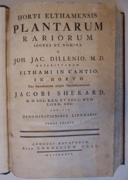 DILLENIUS (Johann Jacob) Horti Elthamensis plantarum rariorum icones et nomina......
