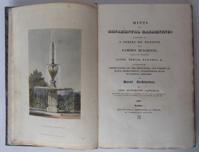 PAPWORTH Hints on ornemental gardening... London, Ackermann, 1823. In-8, demi-veau...