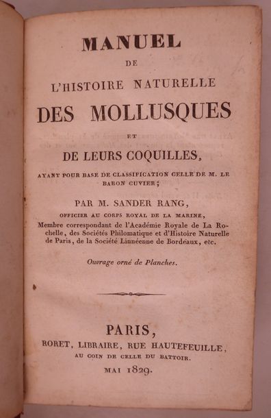 SAUCEROTTE Eléments d'histoire naturelle. Paris, Delalain, 1839. In-8, demi-veau...