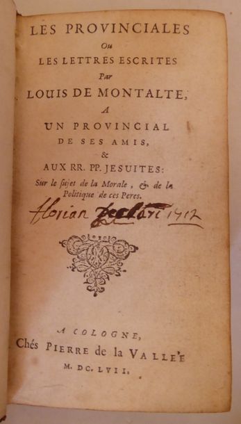 DESCARTES Les Principes de la philosophie. Rouen, Besongne, 1706. In-8, basane brune,...