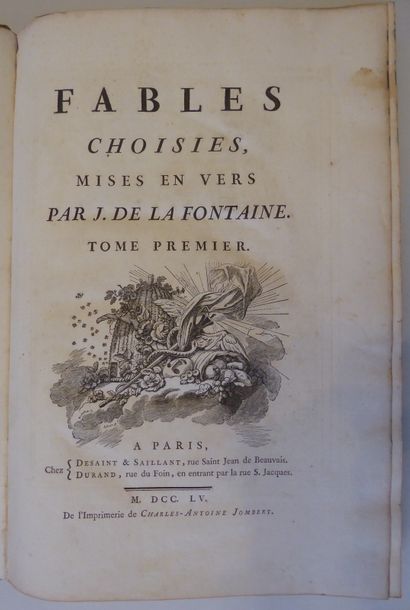 LA FONTAINE Fables choisies mises en vers. Paris, Desaint et Saillant, Durand, Imprimerie...