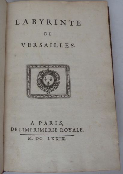 [PERRAULT] Labyrinte de Versailles. Paris, Imprimerie royale, 1679. In-8, maroquin...