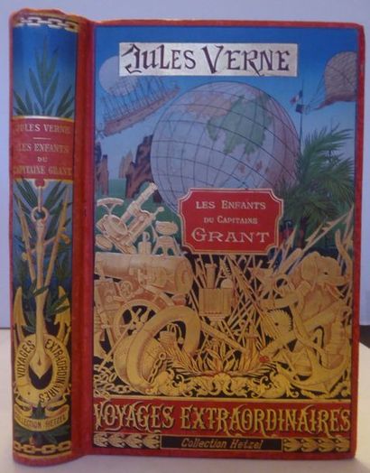 Jules VERNE Les Enfants du Capitaine Grant, Paris, Collection Hetzel, n.d.. Cardboard...