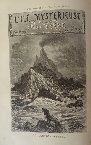 Jules VERNE L‘Ile Mystérieuse. Paris, Collection Hetzel, s.d.. Cartonnage “au dos...