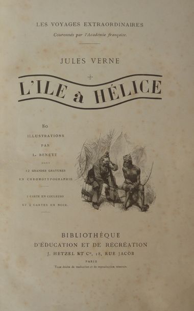 Jules VERNE L'ile à hélice. 80 illustrations by L. Benett, including 12 large engravings...