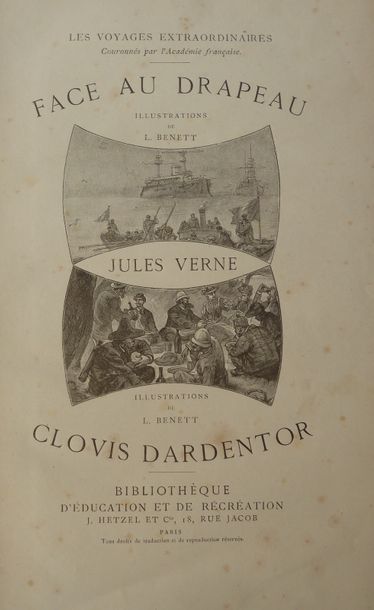 Jules VERNE Face the Flag. Clovis Dardentor. Illustrations by Benett. Paris, Collection...