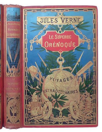 Jules VERNE Le superbe Orenoque. J. Hetzel & Cie, sd (1898). Cartonnage polychrome...