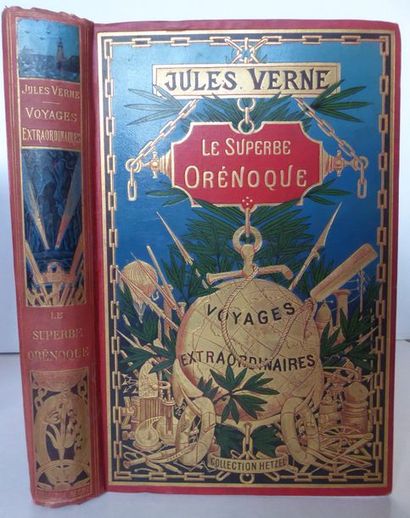 Jules VERNE Le superbe Orenoque. J. Hetzel & Cie, sd (1898). Cartonnage polychrome...