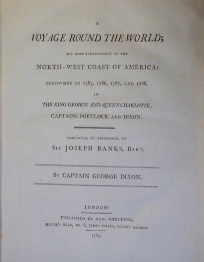 DIXON (Captain) Voyage round the world, but more particularly to the north-west coast...