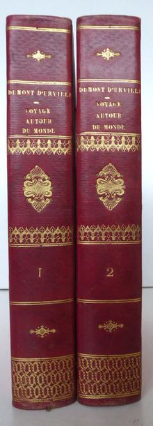 DUMONT d'URVILLE Picturesque trip around the world. Paris, Tenré, 1834. 2 vol. in-4,...