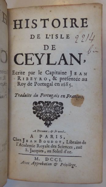 KNOX Relation ou voyage de l'ile de Ceylan. Amsterdam, Marret, 1693. 2 tomes en un...
