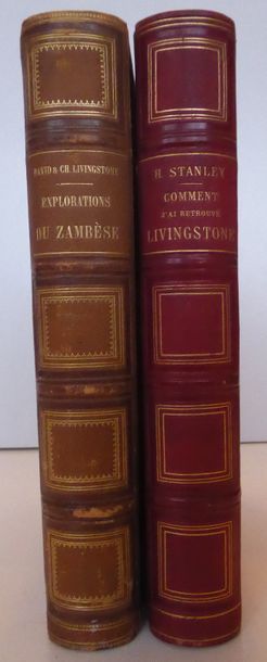 LIVINGSTONE Explorations du Zambèse. Paris, Hachette, 1866. In-8, demi-chagrin brun,...