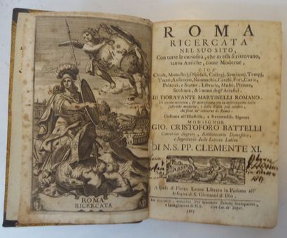 MARTINELLI Roma ricercata. Rome, Zenobi, 1707. In-12, demi-veau postérieur. Édition...