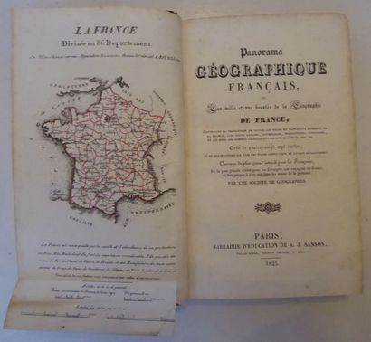 null PANORAMA géographique français. Paris, Sanson, 1825. In-8, cartonnage éditeur,...