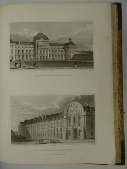 PUGIN Paris and its surroundings. London, Jennings and Chaplin, 1831. 2 vol. in-4,...