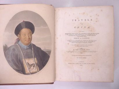 BARROW (John) Travels in China. Londres, Cadell, 1806. In-4, maroquin rouge à long...