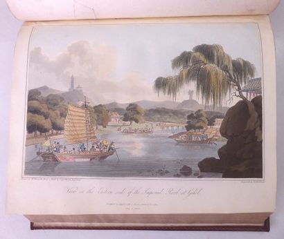BARROW (John) Travels in China. London, Cadell, 1806. In-4, long-grained red morocco,...