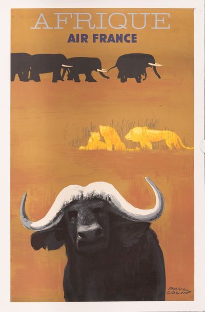 COLIN PAUL Air France Africa. 1956. Lithographic poster. Poster n°2 Series A.F. 20.052/P.4.56....