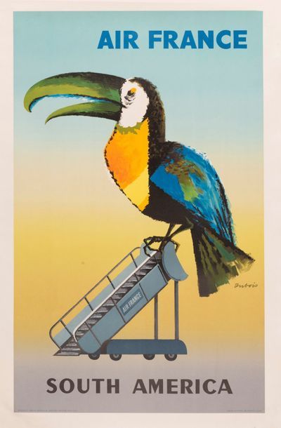 DUBOIS Jacques. Air France South America. 1956. Lithographic poster. Display No....