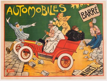 THOR Walter Automobiles Barré Niort. Lithographic poster. Poster Kossuth Paris. Covered,...