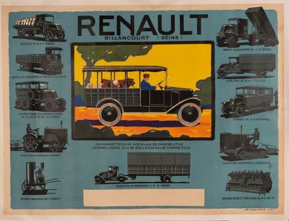 BRODERS ROGER Renault tractors and utility vehicles. 1926. Billancourt. Lithographic...