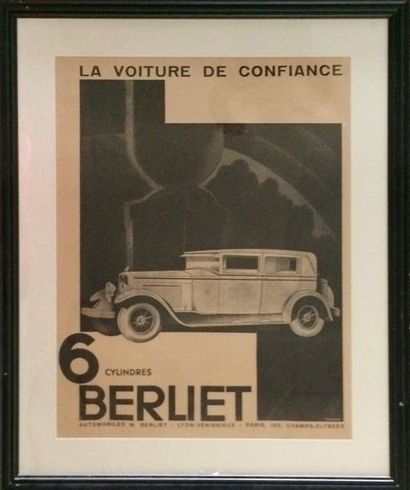 ANONYME The trusted 6-cylinder Berliet car. Draeger process. Draeger. Framed, glued...