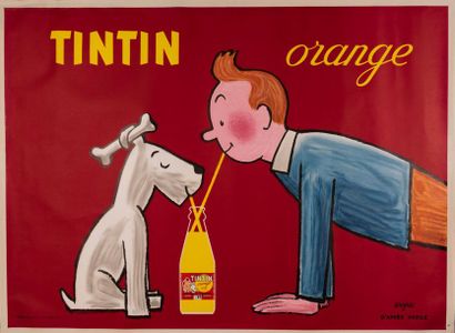 SAVIGNAC Raymond (d'après Hergé) Tintin Orange. 1962. Lithographic poster. Imp. Hénon...